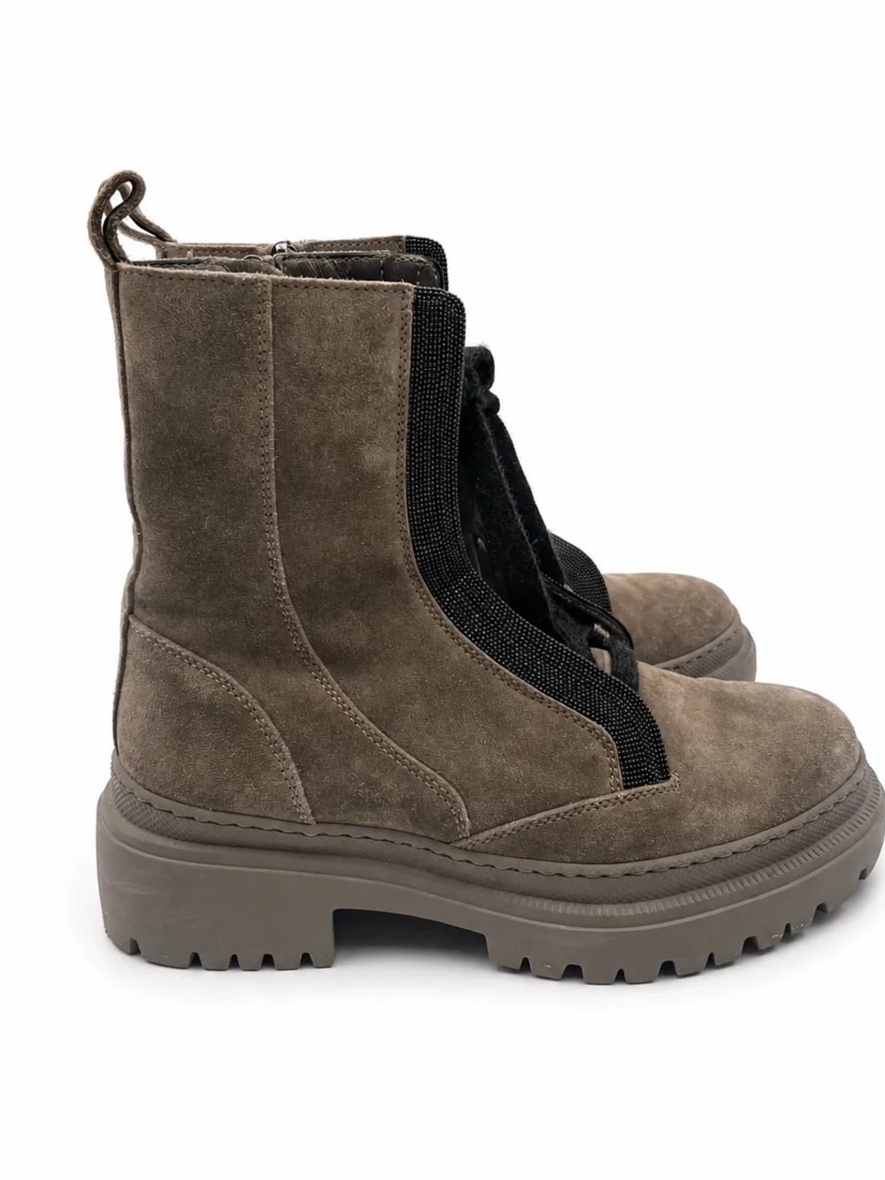 Brunello Cucunelli Taupe Combat Boots Size 36.5